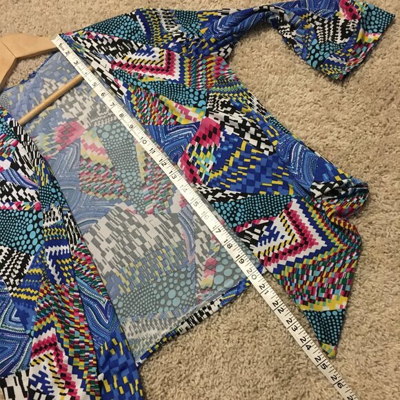 Midnight Circus Rainbow Rave Handmade Cascading Collar Cardigan - Picture 15 of 16